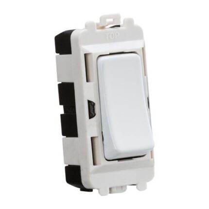 Knightsbridge 20AX 2 way SP grid module – matt white GDM001MW - West Midland Electrics | CCTV & Electrical Wholesaler