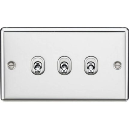 Knightsbridge 10AX 3G 2 Way Toggle Switch – Rounded Polished Chrome Finish CLTOG3PC - West Midland Electrics | CCTV & Electrical Wholesaler