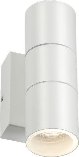 Knightsbridge 230V IP54 GU10 Up and Down Wall Light with Photocell Sensor – White OWALL2WP - West Midland Electrics | CCTV & Electrical Wholesaler