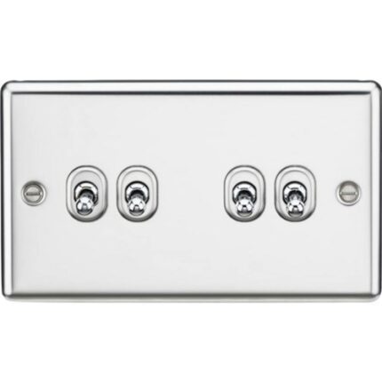 Knightsbridge 10AX 4G 2 Way Toggle Switch – Rounded Polished Chrome Finish CLTOG4PC - West Midland Electrics | CCTV & Electrical Wholesaler