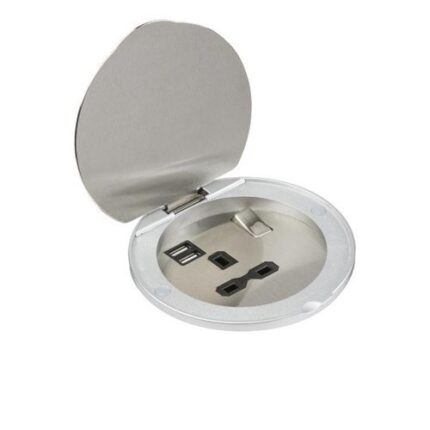 Knightsbridge 13A 1G Recess Switched Socket with Dual USB Charger (2.4A) – Stainless Steel with black insert SKR003A - West Midland Electrics | CCTV & Electrical Wholesaler 5
