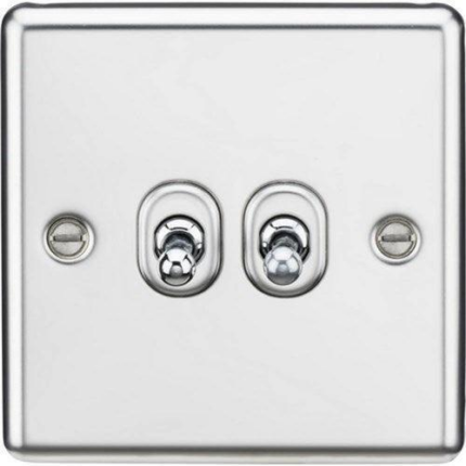 Knightsbridge 10AX 2G 2 Way Toggle Switch – Rounded Polished Chrome Finish CLTOG2PC - West Midland Electrics | CCTV & Electrical Wholesaler