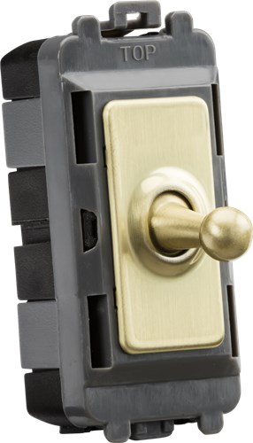 Knightsbridge 20AX 1G DP Toggle switch – brushed brass GDM02TOGBB - West Midland Electrics | CCTV & Electrical Wholesaler