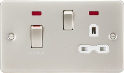 Knightsbridge 45A DP Switch and 13A switched socket with neons – pearl with white insert FPR83MNPLW - West Midland Electrics | CCTV & Electrical Wholesaler 5