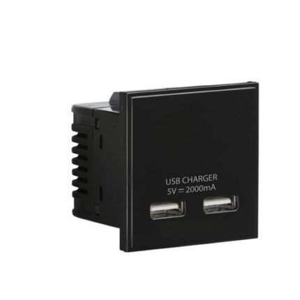 Knightsbridge Dual USB charger (2A) Module 50 x 50mm – Black - West Midland Electrics | CCTV & Electrical Wholesaler 5