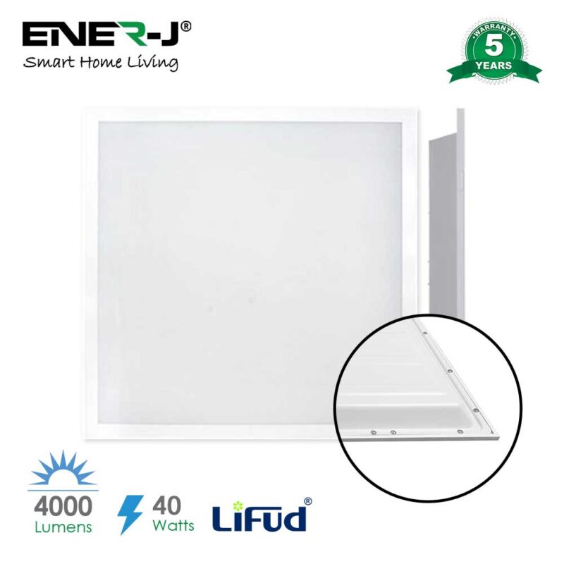 Ener-J 595×595 Backlit Panels, Lifud Driver, 4000 lumens, TPA Diffuser, 5 Years, 6500K E132 (Pack Of 2) - West Midland Electrics | CCTV & Electrical Wholesaler