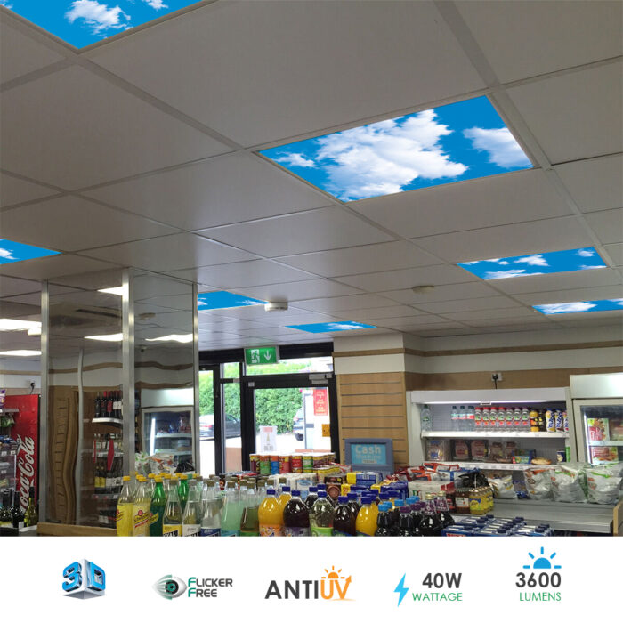 Ener-J SKY Cloud LED Panel 3D version, 60x60cms, 40W, 2 yrs warranty E802 (Pack Of 6) - West Midland Electrics | CCTV & Electrical Wholesaler 3