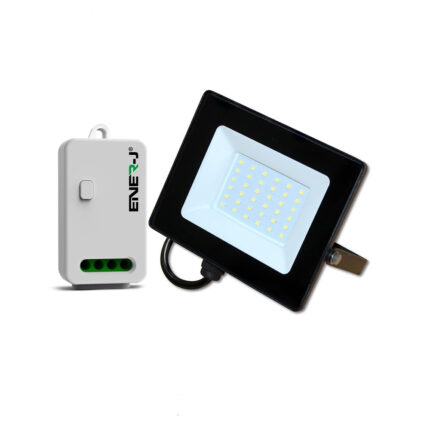 Ener-J 30W LED Floodlight wired with (WS1055) Non Dimmable 5A RF Receiver in 1 box EWS1067 - West Midland Electrics | CCTV & Electrical Wholesaler