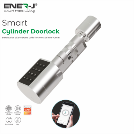 Ener-J Smart Adjustable Cylinder Bluetooth Doorlock with fingerprint and digital keypad unlocking SHA5349 - West Midland Electrics | CCTV & Electrical Wholesaler 5