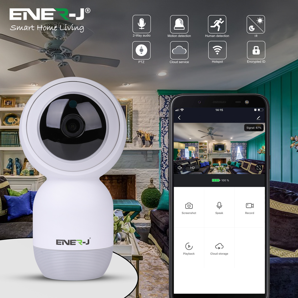 Ener-J Smart WiFi Indoor IP Camera with Auto Tracker IPC1020 - West Midland Electrics | CCTV & Electrical Wholesaler