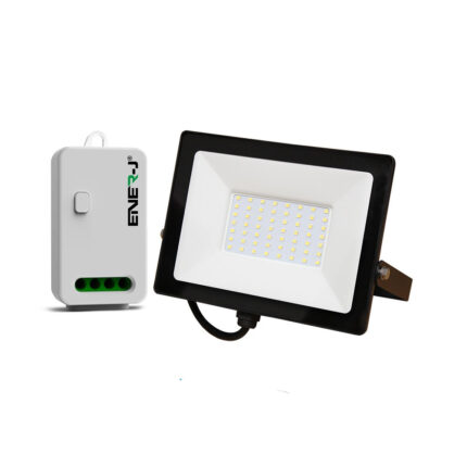 Ener-J 50W LED Floodlight Pre Wired with (WS1057) Non Dimmable + Wi-Fi 5A RF Receiver EWS1069 - West Midland Electrics | CCTV & Electrical Wholesaler