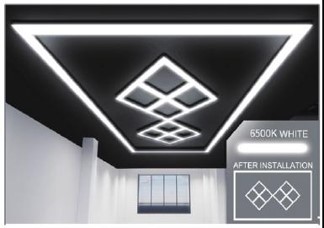 Ener-J 400W Designer Ceiling Lights with Frame (8 Diamonds and border) - West Midland Electrics | CCTV & Electrical Wholesaler