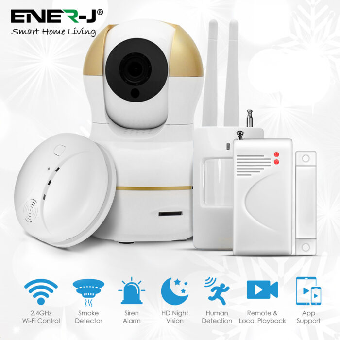 Ener-J Entry Level Smart Security Kit (1x Smart IP Camera +1x PIR Sensor +1x Door Sensor +1x Smoke Detector Sensor) SHA5006 - West Midland Electrics | CCTV & Electrical Wholesaler 3