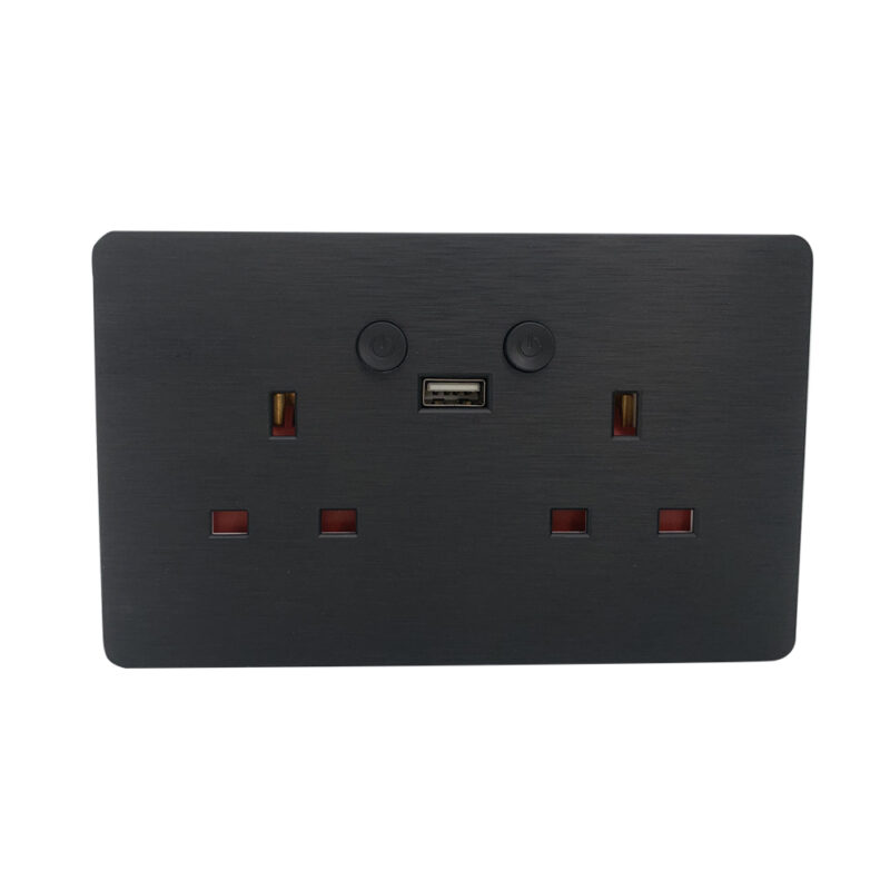 Ener-J Smart WiFi 13A WiFi Twin Wall Sockets with 1 USB Ports (Black) SHA5282X - West Midland Electrics | CCTV & Electrical Wholesaler