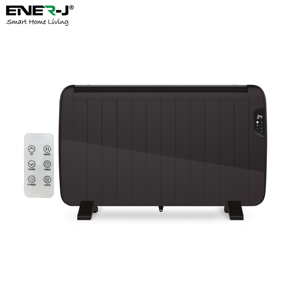 Ener-J Smart WiFi Radiator Heater 2000W, Black Body SHA5355B - West Midland Electrics | CCTV & Electrical Wholesaler