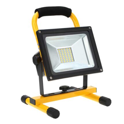 Ener-J 30W rechargeable led floodlight, 7.4V 2200mah, 3.5 to 4H, UK wall charger + car charger, 6000K+R B flash T232 - West Midland Electrics | CCTV & Electrical Wholesaler
