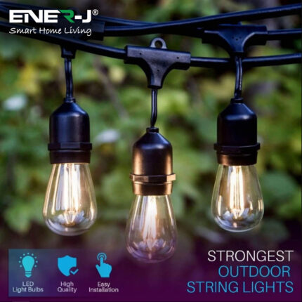Ener-J LED Filament Bulb String Light Kit 15.2m (inc 15x2W Filament LED Lamps) T447 - West Midland Electrics | CCTV & Electrical Wholesaler