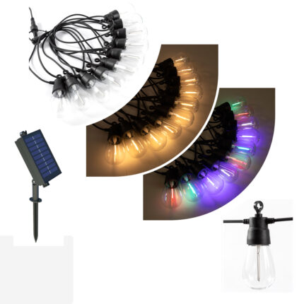 Ener-J Solar RGB+WW (2 Way) String Lights with Remote, 10 Meters, 10 lamps, IP44 T475 - West Midland Electrics | CCTV & Electrical Wholesaler 3