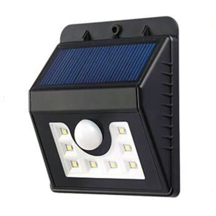 Ener-J SOLAR WALL LIGHT WITH PIR, 8PCS 2835 LED, 1.6W 200 LUMENS, BLACK HOUSING, IP65, 6000K T701 - West Midland Electrics | CCTV & Electrical Wholesaler