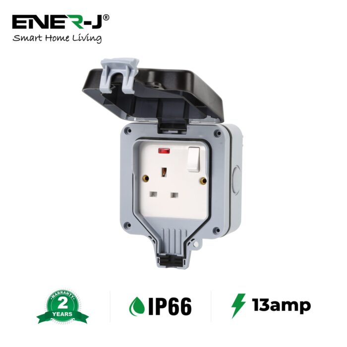 Ener-J Waterproof 13A Single BS Socket, MP21 T995 - West Midland Electrics | CCTV & Electrical Wholesaler 3