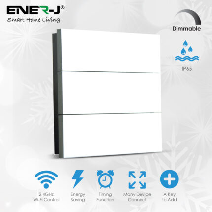 Ener-J 6 Gang Wireless Kinetic Switch, On/Off Wall Switch WS1030 - West Midland Electrics | CCTV & Electrical Wholesaler