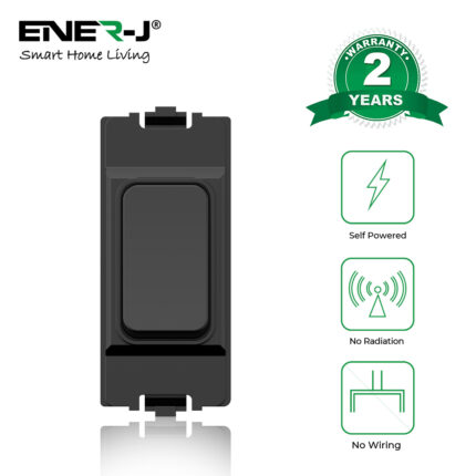 Ener-J 1 Gang Grid Switch – MK Logic Style Black WS1070B - West Midland Electrics | CCTV & Electrical Wholesaler 5