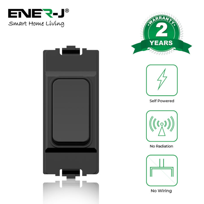 Ener-J 1 Gang Grid Switch – MK Logic Style Black WS1070B - West Midland Electrics | CCTV & Electrical Wholesaler 3