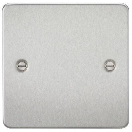 Knightsbridge Flat Plate 1G blanking plate – brushed chrome FP8350BC - West Midland Electrics | CCTV & Electrical Wholesaler
