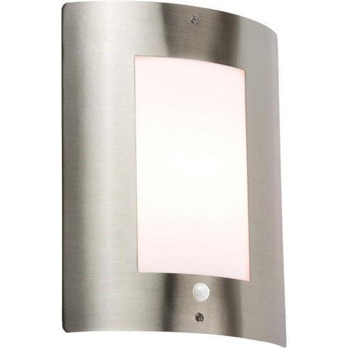 Knightsbridge 240V IP44 E27 40W max. Stainless Steel Outdoor Wall Fixture with PIR NH027S - West Midland Electrics | CCTV & Electrical Wholesaler