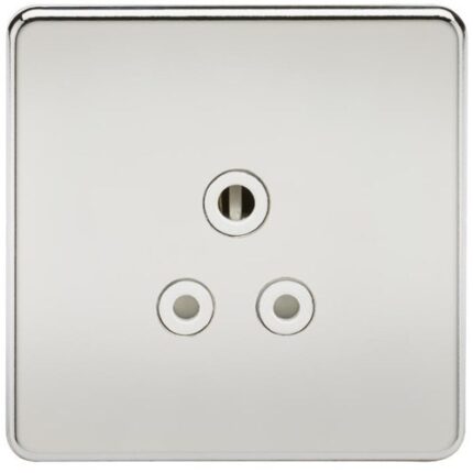 Knightsbridge Screwless 5A Unswitched Socket – Polished Chrome with White Insert SF5APCW - West Midland Electrics | CCTV & Electrical Wholesaler 3