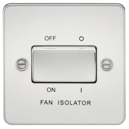 Knightsbridge Flat Plate 10AX 3 Pole Fan Isolator Switch – Polished Chrome FP1100PC - West Midland Electrics | CCTV & Electrical Wholesaler