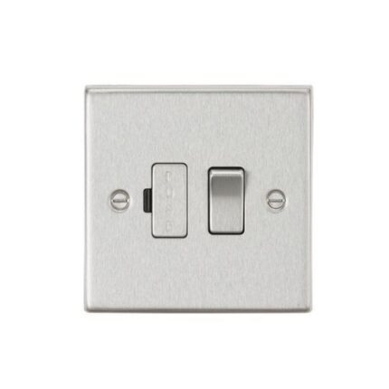 Knightsbridge 13A Switched Fused Spur Unit – Square Edge Brushed Chrome CS63BC - West Midland Electrics | CCTV & Electrical Wholesaler