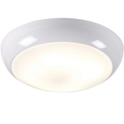 Knightsbridge IP44 28W HF EmergencyPolo Bulkhead with Opal Diffuser and White Base TPB28WOEMHF - West Midland Electrics | CCTV & Electrical Wholesaler