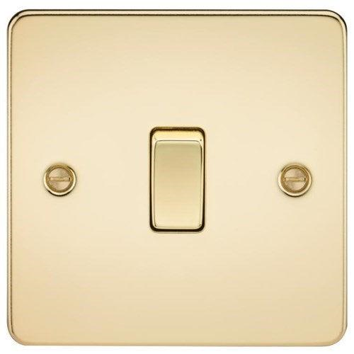 Knightsbridge Flat Plate 20A 1G DP switch – polished brass FP8341PB - West Midland Electrics | CCTV & Electrical Wholesaler