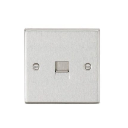 Knightsbridge Telephone Extension Outlet – Square Edge Brushed Chrome CS74BC - West Midland Electrics | CCTV & Electrical Wholesaler