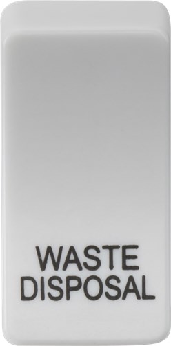 Knightsbridge Switch cover “marked WASTE DISPOSAL” – white GDWASTEU - West Midland Electrics | CCTV & Electrical Wholesaler