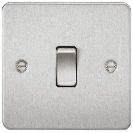 Knightsbridge Flat Plate 10AX 1G Intermediate Switch – Brushed Chrome FP1200BC - West Midland Electrics | CCTV & Electrical Wholesaler 5