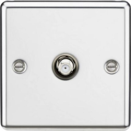 Knightsbridge SAT TV Outlet – Rounded Edge Polished Chrome CL015PC - West Midland Electrics | CCTV & Electrical Wholesaler