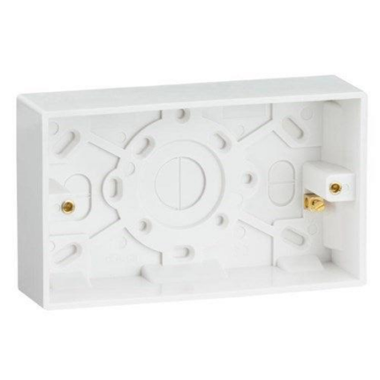 Knightsbridge Double 35mm Pattress Box with Earth Terminal SN1800 - West Midland Electrics | CCTV & Electrical Wholesaler