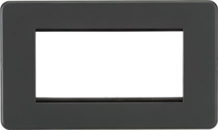 Knightsbridge Screwless 4G Modular Faceplate – Anthracite SF4GAT - West Midland Electrics | CCTV & Electrical Wholesaler