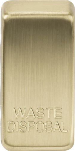 Knightsbridge Switch cover “marked WASTE DISPOSAL” – brushed brass GDWASTEBB - West Midland Electrics | CCTV & Electrical Wholesaler