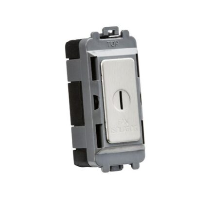 Knightsbridge 10A Fan Isolator Key Switch Module – Brushed Chrome GDM021BC - West Midland Electrics | CCTV & Electrical Wholesaler