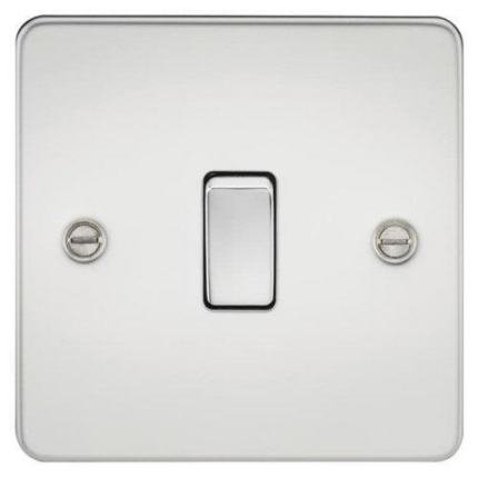 Knightsbridge Flat Plate 20A 1G DP switch – polished chrome FP8341PC - West Midland Electrics | CCTV & Electrical Wholesaler