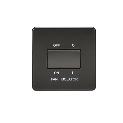 Knightsbridge Screwless 10AX 3 pole Fan Isolator Switch – Matt Black SF1100MBB - West Midland Electrics | CCTV & Electrical Wholesaler