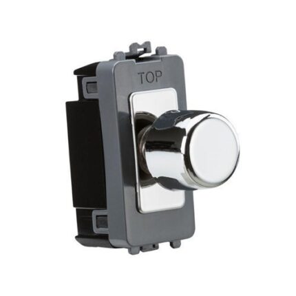 Knightsbridge 1G 2-way 10-200W (10-100W LED) trailing edge dimmer – polished chrome GDM200PC - West Midland Electrics | CCTV & Electrical Wholesaler 3