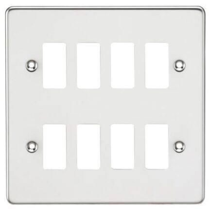 Knightsbridge Flat plate 8G grid faceplate – polished chrome GDFP008PC - West Midland Electrics | CCTV & Electrical Wholesaler 5