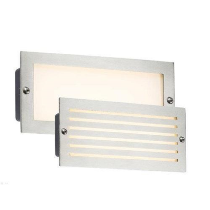Knightsbridge 230V IP54 5W White LED Recessed Brick Light – Brushed Steel Fascia BLED5SW - West Midland Electrics | CCTV & Electrical Wholesaler