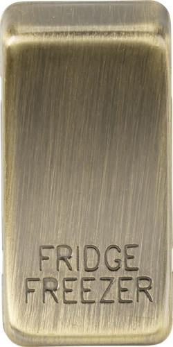 Knightsbridge Switch cover “marked FRIDGE FREEZER” – antique brass GDFRIDAB - West Midland Electrics | CCTV & Electrical Wholesaler