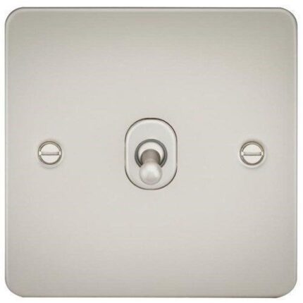 Knightsbridge Flat Plate 10AX 1G 2 Way Toggle Switch – Pearl FP1TOGPL - West Midland Electrics | CCTV & Electrical Wholesaler 5