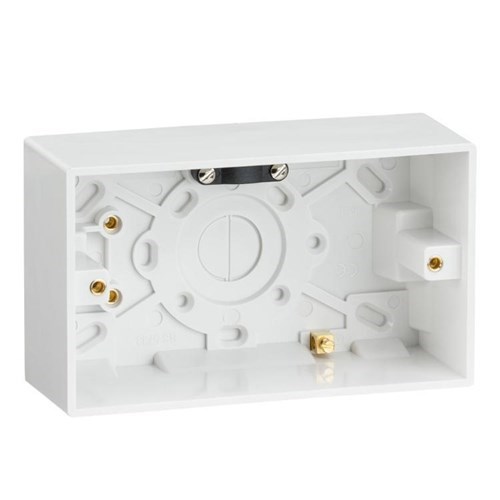 Knightsbridge Double 47mm Pattress Box with Earth Terminal SN1600 - West Midland Electrics | CCTV & Electrical Wholesaler